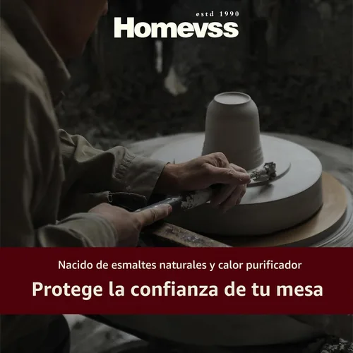 Vista 6 de HomeVss - Juego de vajilla de 20 piezas, juego de platos y cuencos, platos de gres para 4, aptos para microondas y vajilla, resistente a los Azul