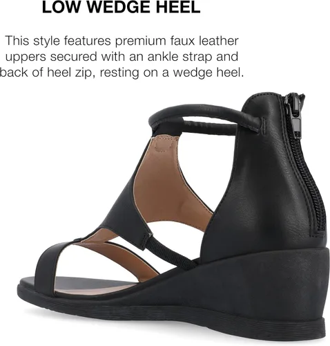 Vista 4 de Journee Collection Sandalias con cremallera y tacón trasero para mujer