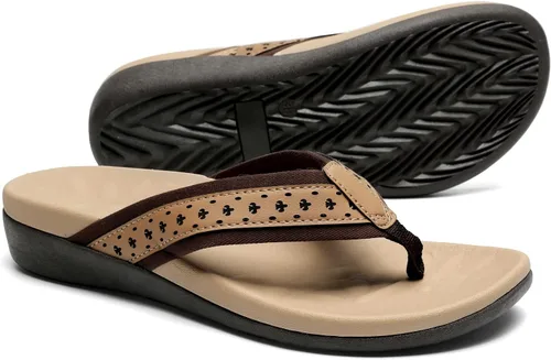 Vista 8 de MEGNYA Sandalias ortopédicas para mujer con soporte de arco, sandalias de verano para fascitis plantar para pies planos, cómodas pantuflas de espuma