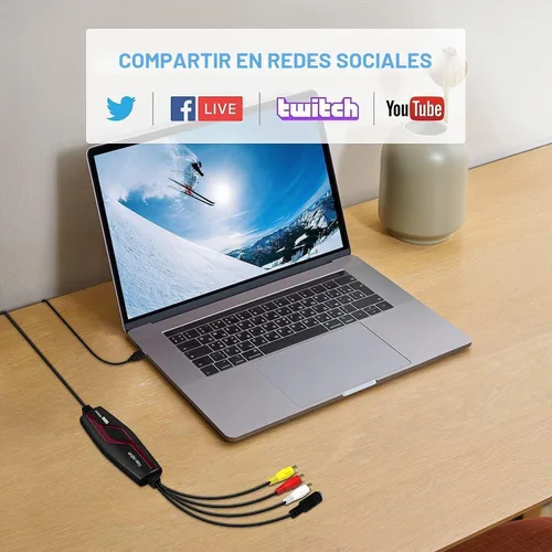 Vista 4 de Convertidor VHS a digital, dispositivo de tarjeta de captura de video, VHS VCR Hi8 Mini DV a Mac convertidor digital, convertidor de video RCA a USB