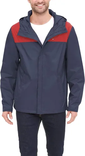 Vista 39 de Tommy Hilfiger Chaqueta impermeable con capucha, transpirable, ligera, para hombre