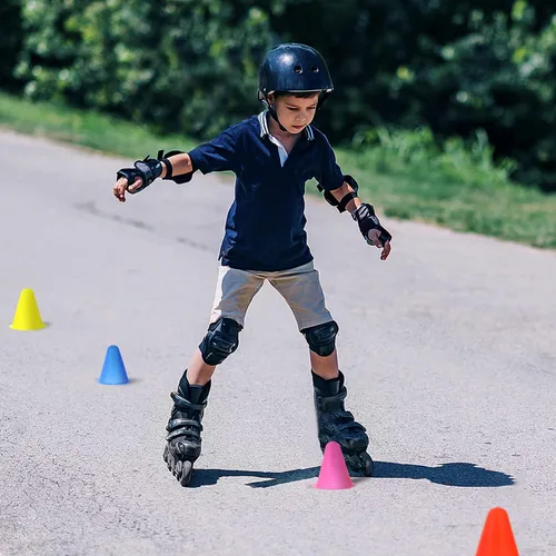 Vista 7 de Mini Conos de Agilidad Rodillo - Cono de patinaje: Slalom Conos 25pcs Roller Marker Cups Conos de tráfico de plástico Conos de disco Marcadores