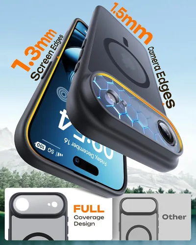 Vista 248 de TOCOL Funda para iPhone 11, compatible con Magsafe, protección completa de cámara, imanes integrados, protección contra caídas, funda translúcida