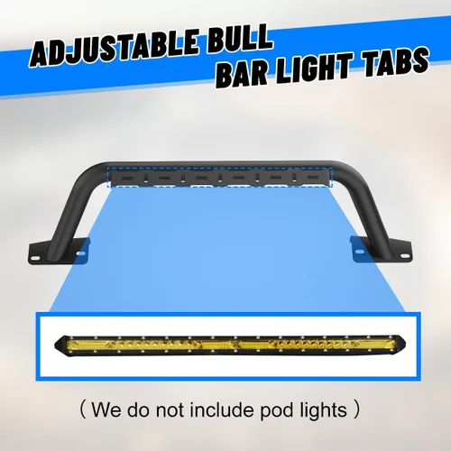 Vista 8 de ROXX Bull Bar - Barra protectora delantera para accesorios Ford Bronco, protector de parachoques delantero, barra atornillable todoterreno 3B.
