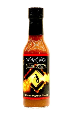 Vista 6 de Ghost Pepper Hot Sauce 7 Whole Ghost Peppers Wicked Tickle Bhut Kisser Very Hot