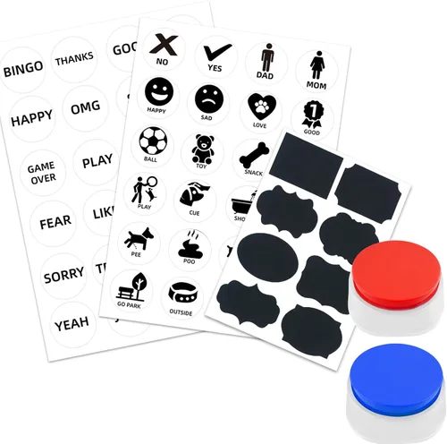 Vista 5 de Botones recargables para perros para comunicación, botones de grabación de voz para mascotas, gatos, botones de conversación de entrenamiento