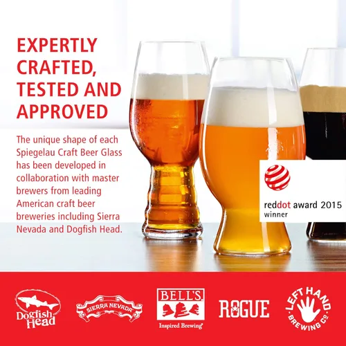 Vista 4 de Spiegelau Craft Beer Stout - Juego de 4 vasos de cerveza sin plomo, hechos en Europa, vasos de cerveza modernos, aptos para lavavajillas, juego
