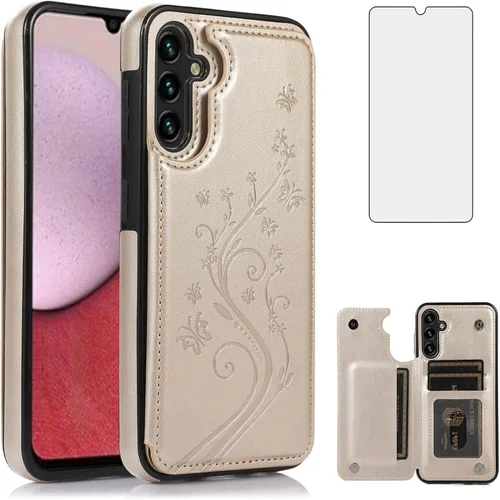 Vista 11 de Asuwish Funda de teléfono para Samsung Galaxy A14 5G con protector de pantalla de vidrio templado, tarjetero con soporte para tarjetero, soporte