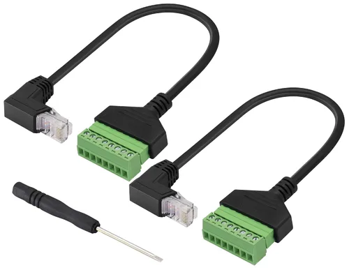 Vista 9 de Adaptador de terminal de tornillo RJ45 macho a 8 pines RJ45/8P 8C, extensor de cable Ethernet Cat5 a 8 pines, terminal de tornillo sin soldadura