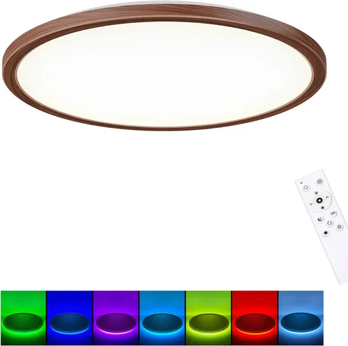 Vista 9 de Annaror Lámpara de techo LED RGB de montaje empotrado con control remoto, lámpara de techo de 12 pulgadas con retroiluminación que cambia