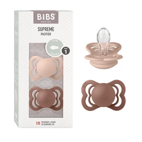 Vista 7 de BIBS Supreme Chupete para Bebé Paquete de 2 Hecho en Dinamarca Chupete Tranquilizador Sin BPA, Pezón Simétrico. Silicona, Talla 1 (0-6 Meses)