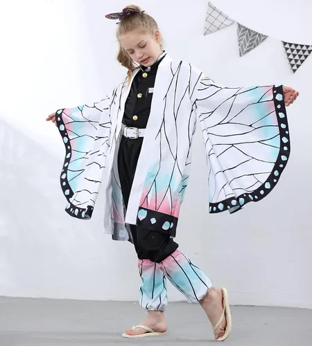 Vista 3 de Anime Shinobu Cosplay Costume kimono Christmas Thanksgiving Day Cloak Outfit Halloween Dress Uniform for Girls Kids Women
