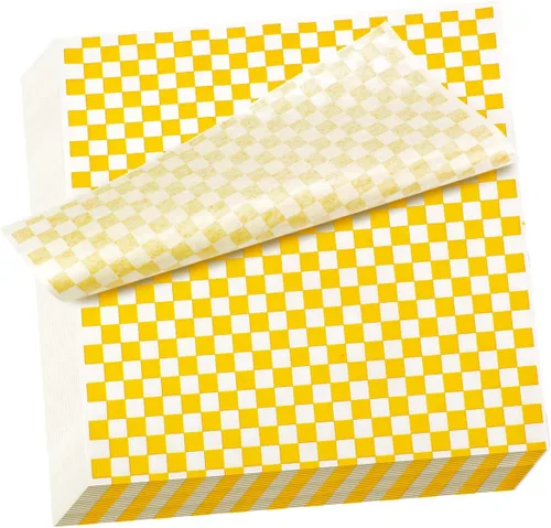 Vista 9 de Papel encerado seco a cuadros negros y blancos, 7 x 7 pulgadas, 100