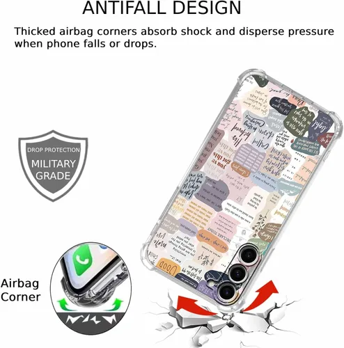 Vista 2 de Funda con versículos bíblicos para Samsung Galaxy S23 Plus, collage de citas de Jesús cristiano, funda protectora de TPU suave de moda compatible