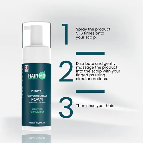 Vista 5 de HairMD Transplant Clinical Foam - Fórmula de crecimiento del cabello para hombres de 5.1 fl oz - Nutre y repara el cuero cabelludo después