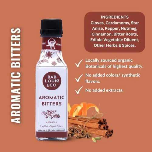 Vista 8 de Bablouie Combo de amargos aromáticos con especias y naranja, amargos sin alcohol (4 onzas líquidas cada uno), hecho a mano con hierbas y especias