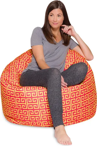 Vista 34 de Posh Beanbags - Sillón puff XL, 48 pulgadas, tela de lona para colorear - Mundo divertido Azul Rey Sólido