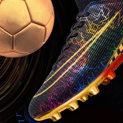 Vista 2 de Tenis de fútbol para interiores y jóvenes, atléticos para exteriores y hombres, unisex, tacos de fútbol profesionales atléticos transpirables