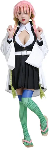 Vista 4 de miccostumes Disfraz de anime para mujer, uniforme de equipo, conjunto completo con calcetines