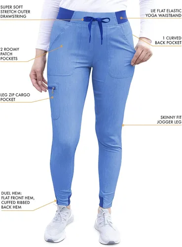 Vista 4 de Adar Pro - Conjunto de ropa quirúrgica con mejora de movimiento para mujer, blusa médica con cuello en V y pantalón médico deportivo y para yoga