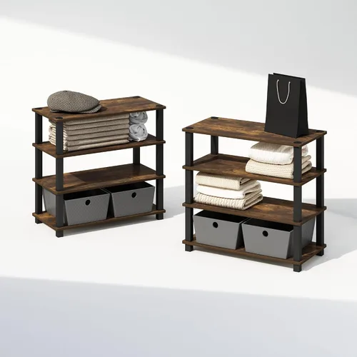 Vista 18 de Furinno Turn-N-Tube Organizador de encimera de cocina, estante organizador de encimera de esquina de 2 niveles, estante esquinero, para cocina
