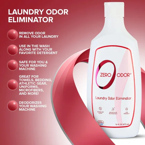 Vista 2 de Zero Odor – Eliminador de olores para lavandería – Elimina permanentemente el olor de la ropa – Tecnología molecular patentada. Ideal para ropa