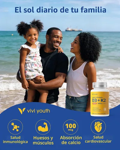 Vista 7 de Vitamina D3 K2 5000 UI con MK-7, probado por terceros, 120