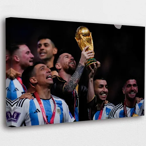 Vista 27 de SpiritualHands Lionel Messi - Póster en lienzo de Messi Argentina, póster de fútbol de Leo Messi para dormitorio de niños, 8 x 12 pulgadas, listo