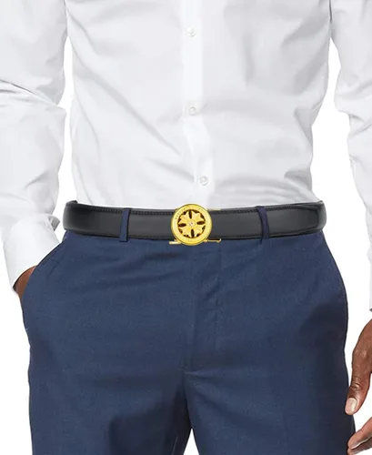Vista 2 de Oyifan Black Leather Belts for Men Dress Casual Ratchet Belt, Cut To Fit, Gift Box
