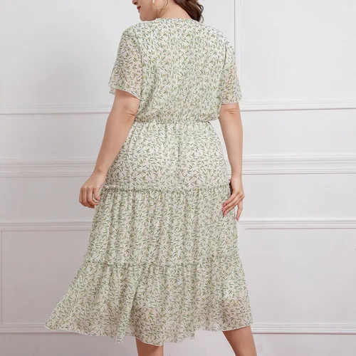 Vista 4 de Women's Summer Dresses 2023 Fashion Plus Size Loose Casual Short Sleeve Printed Dress Sun Dresses Casual