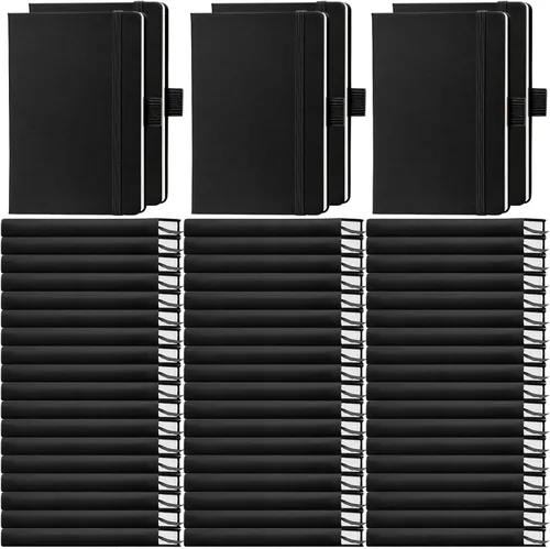 Vista 8 de Laumoi Paquete de 40 cuadernos de bolsillo, tamaño A6, mini diario de tapa dura, cuadernos forrados de cuero PU de 3.5 x 5.5 pulgadas, bloc de notas