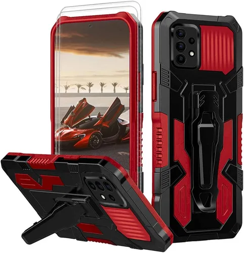Vista 8 de Funda compatible con Samsung A52, protección resistente de grado militar, para Samsung A52, anticaídas de 15 pies, con función atril y 2 protectores