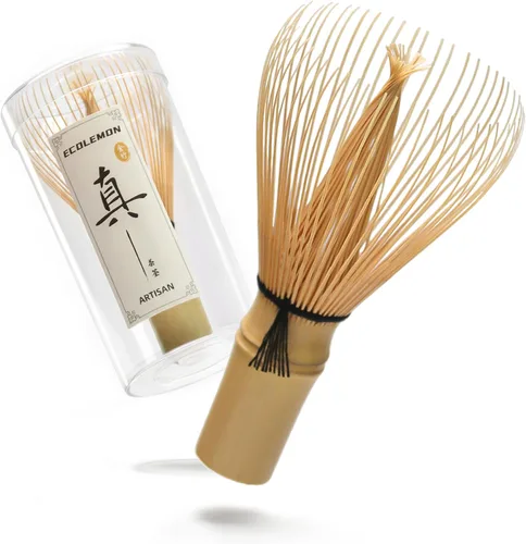 Vista 9 de Espinilleras hechas a mano, batidor de matcha para matcha de Negro
