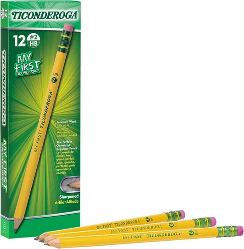 Vista 7 de Ticonderoga My First Tri-Write - Lápices con carcasa de madera, colores neón, 12 unidades (X13012) My First Pencils, carcasa de madera suave