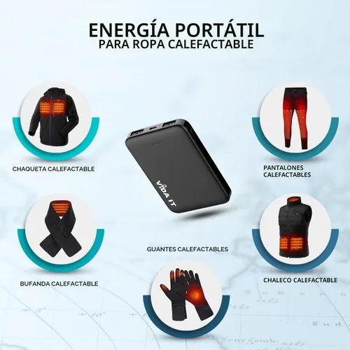 Vista 3 de Vida IT Mini cargador portátil de 5000 mAh para iPhone Samsung celular con doble salida USB, batería recargable ligera de 5 V 2.1 A para viajes