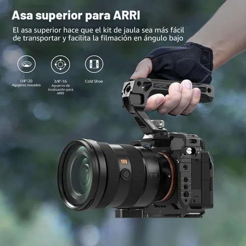 Vista 6 de SmallRig HawkLock Kit de jaula de liberación rápida para Sony Alpha 7R V/Alpha 7 IV/Alpha 7S III/Alpha 7 V, jaula completa con mango superior