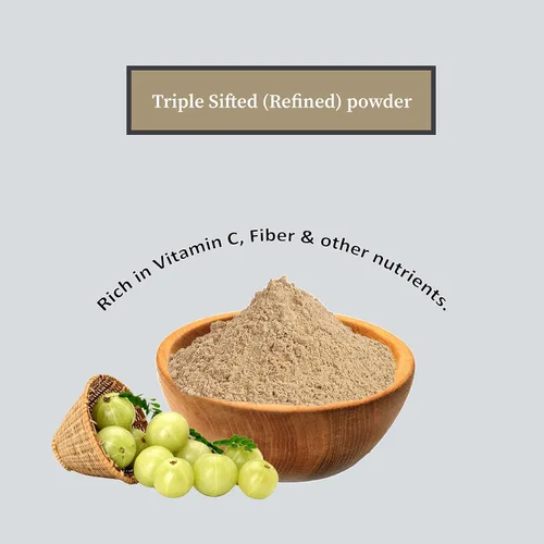 Vista 3 de Yauvanya Grosella espinosa india en polvo (Amla / Amlaki / Emblica Officinalis) - 2 x 3.53 oz Sin gluten Vegano Sin semillas, solo pulpa