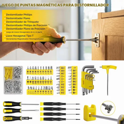 Vista 5 de Enventor Kit de Herramientas para el Hogar, Kit de Herramientas de Mano de 220 Piezas con Estuche de Almacenamiento de Caja de Herramientas, Juego