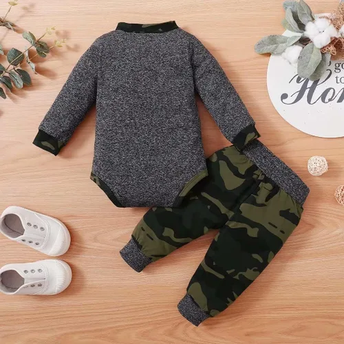 Vista 3 de Tepuce Ropa para bebé niño, conjunto de 2 piezas para otoño e invierno