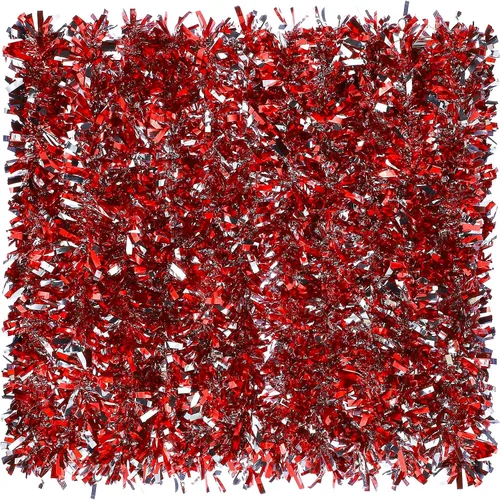 Vista 11 de Dingion Guirnalda de oropel de Navidad de 59 pies, adornos metálicos para colgar con purpurina para árbol de Navidad, decoración de interiores