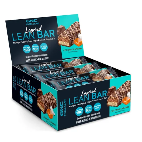 Vista 18 de GNC Total Lean Bar Barra de comida con alto contenido de proteínas y satisfying con hambre Yogur de arándanos 5 barras