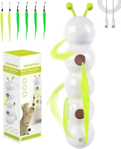 Vista 13 de Caterpillar - Juguete inteligente interactivo para gatos, juguetes recargables activados por movimiento, resistentes a las mordeduras, juguetes