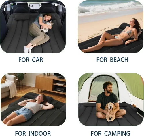 Vista 6 de Colchón de aire SUV, colchón inflable para automóvil, cama de aire flocada