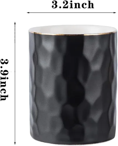 Vista 3 de Portalápices de cerámica con soporte para taza, organizador de lápices y soportes para brochas de maquillaje para el hogar, oficina y escritorio