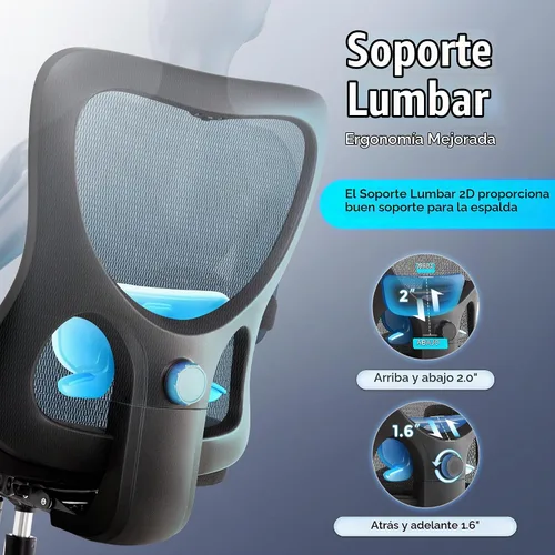 Vista 4 de Silla de escritorio de oficina grande y alta, 500 libras, silla de escritorio ergonómica de malla resistente