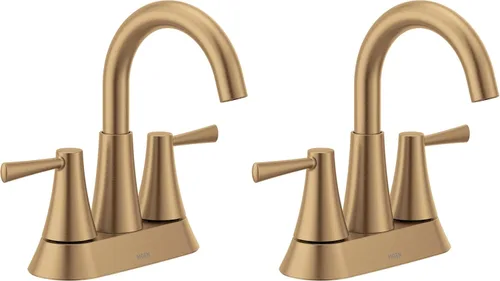 Vista 9 de Moen 84022BZG Ronan - Grifo de baño central de 2 manijas, color dorado Drenaje a presión