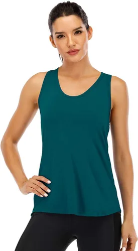 Vista 2 de ICTIVE - Camiseta deportiva sin mangas con espalda cruzada, para mujer, ideal para yoga
