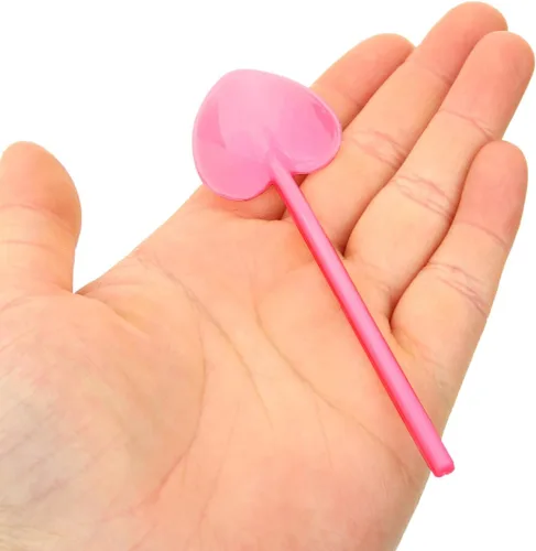 Vista 9 de NUOBESTY 100 cucharas de plástico desechables en forma de corazón, cucharas de postre de 4.1 pulgadas para pasteles, mousse, suministros de fiesta