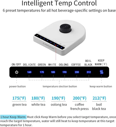 Vista 4 de Hervidor eléctrico plegable de silicona de grado alimenticio ultrafino con control de temperatura variable con doble voltaje, apagado automático