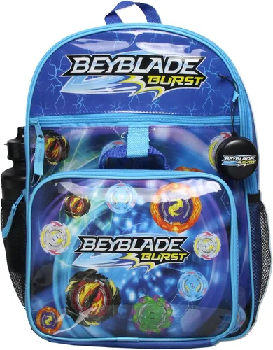 Vista 2 de INTIMO Beyblade Burst TV Show Tossed Print 5 PC Mochila Fiambrera Botella de agua Icepack Set